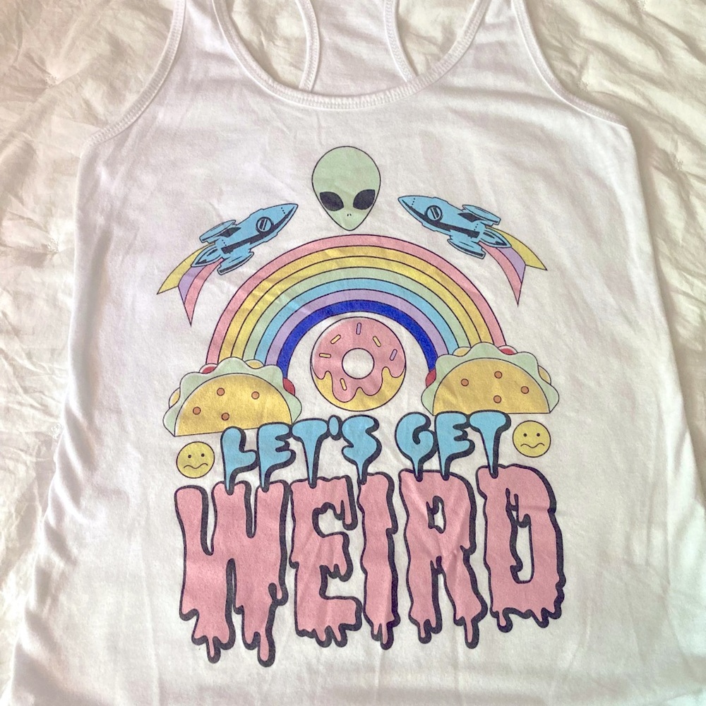 Women’s tank top. Alien- let’s get weird